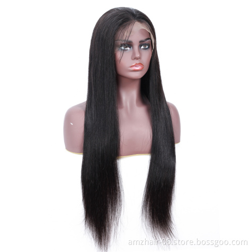 Malaysian Straight Human Hair Lace Front Wig For Black Women Natural Cuticle Aligned Human Hair 13X4 Lace Frontal Pre Plucked